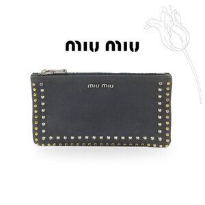 MIU MIU Studded Pouch Black Bag